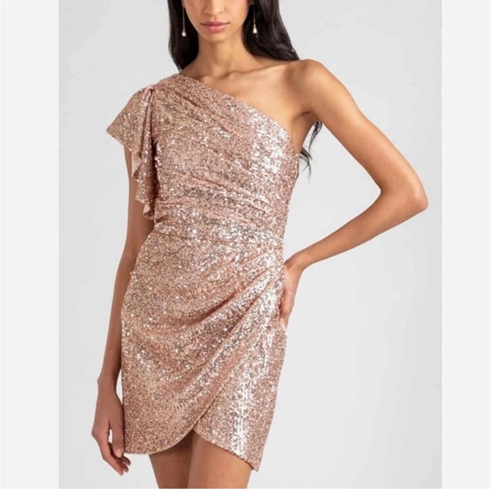 SHOSHANNA Dahlia Sequin One-Shoulder Minidress